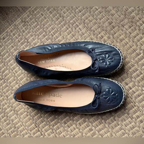 Kate Spade Navy Blue Espadrille Slip-On Flats Women’s Size 7.5 - Picture 2 of 5